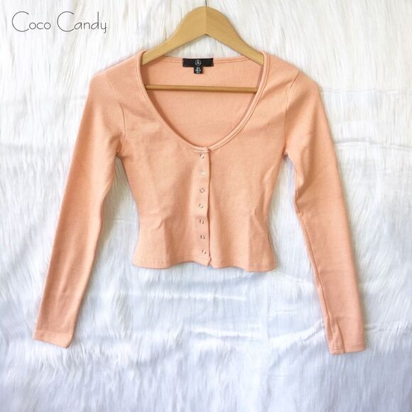 🆕Missguided Cropped Long Sleeve Cream Top - Picture 4 of 8